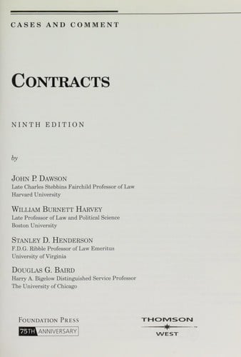 Contracts: Cases And Comment
