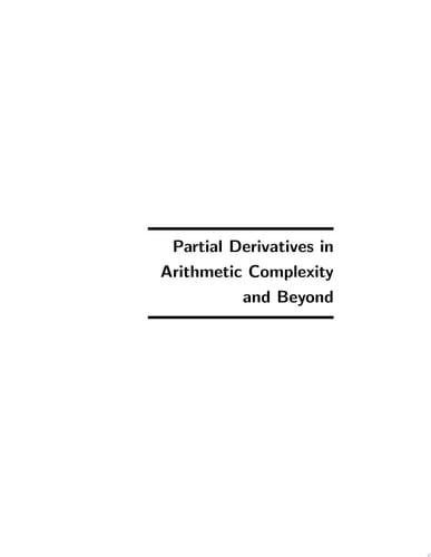Partial Derivatives in Arithmetic Complexity and Beyond