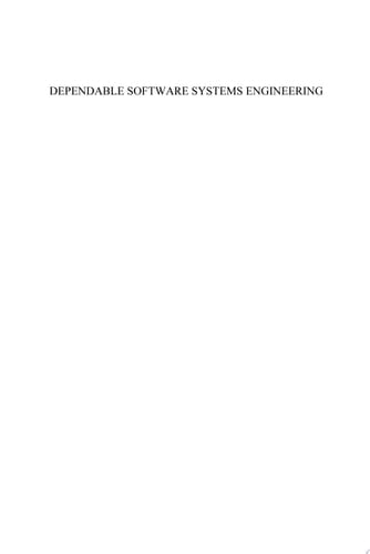 Dependable Software Systems Engineering