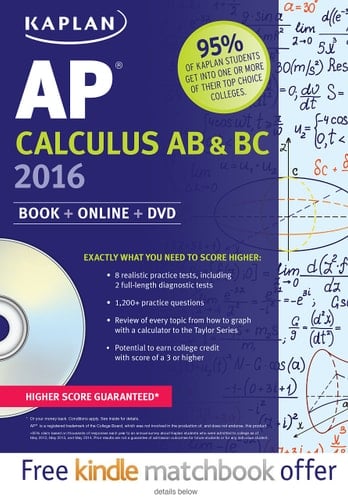 Kaplan AP Calculus AB & BC 2016 Book + DVD
