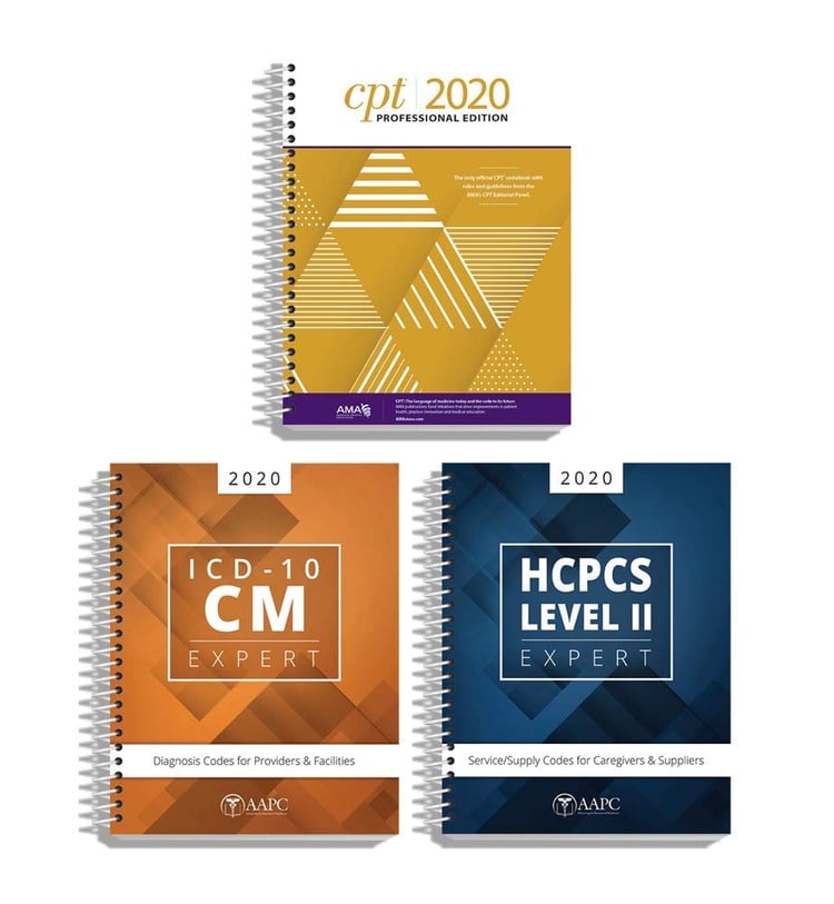 AMA CPT Book, ICD-10 Code Book, HCPCS Book - 2020 Physician Bundle by AAPC
