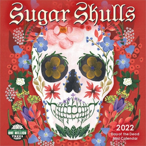 Sugar Skulls 2022 Mini Wall Calendar: Day of the Dead (7" x 7", 7" x 14" open)