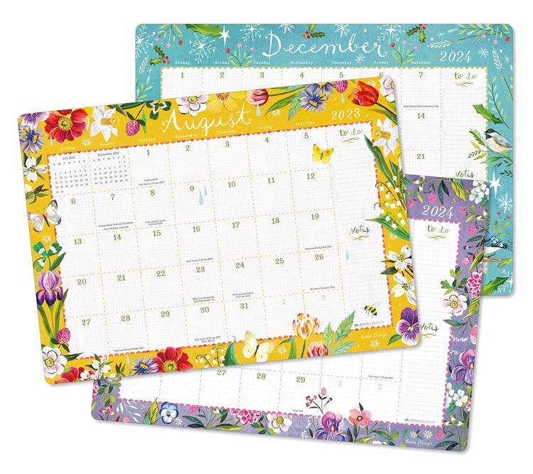 Katie Daisy 2023-2024 Desk Pad Calendar