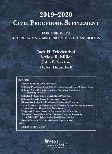 Civil Procedure Supplement, for Use with All Pleading and Procedure Casbooks, 2019-2020
