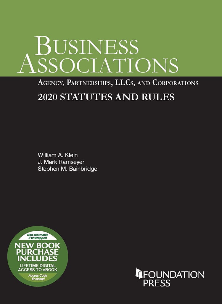 Business Associations Agency, Partnerships, LLCs, and Corporations, 2020 Statutes and Rules
