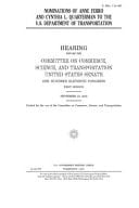 Nominations of Anne Ferro and Cynthia L. Quarterman to the U. S. Department of Transportation