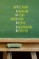 TEACHER - Intelligent, Engaging, Patient, Dedicated, Helpful, Encouraging, Respected Blank Journal and Gift for Teacher