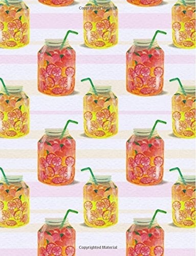 Drinking Notebook Summer Watercolor Journal Book Ruled Lined Page for Kids Women Bartender Chef Great for Writing Fruit Juice Cute Diary Record Notepad Meal Planner Healthy Smoothie Beverage Cocktail Cooking Recipe Blank Composition Book (Large, 8. 5 X 11 Inches, Paperback)