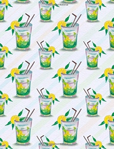 Drinking Notebook Summer Watercolor Journal Book Ruled Lined Page for Kids Women Bartender Chef Great for Writing Fruit Juice Cute Diary Record Notepad Meal Planner Healthy Smoothie Beverage Cocktail Cooking Recipe Blank Composition Book (Large, 8. 5 X 11 Inches,Paperback)