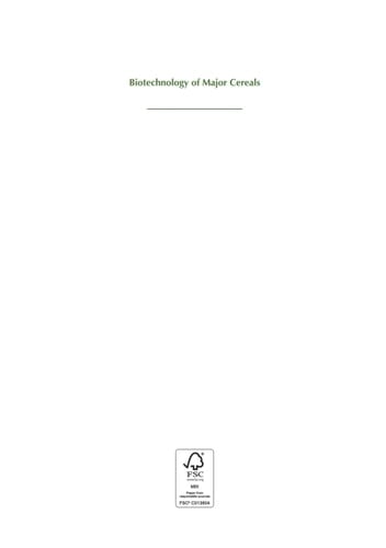 Biotechnology of Major Cereals