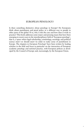European Penology?