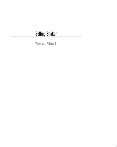 Selling Shaker The Promotion of Shaker Design in the Twentieth Century
