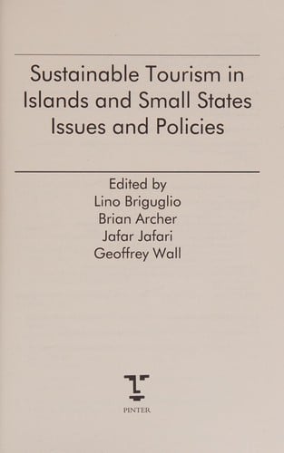 Sustainable Tourism in Islands and Small States Issues and policies