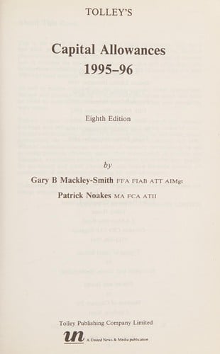 Tolley's Capital Allowances, 1995-96