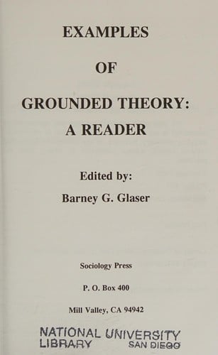 Examples of Grounded Theory: A Reader