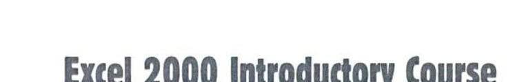 Excel 2000 Introductory Course