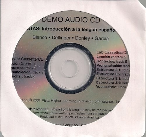 Vistas - Student Demo Audio CD (Introducction a la lengua espanola)