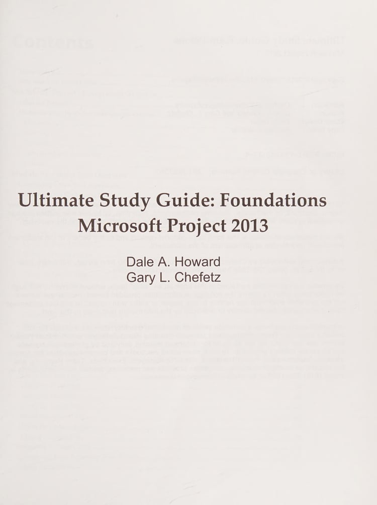 Ultimate Study Guide Foundations : Microsoft Project 2013