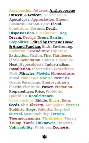 Anthropocene Unseen A Lexicon
