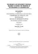 The Research and Development Portfolio Required to Support the Priorities of the Department of Transportation