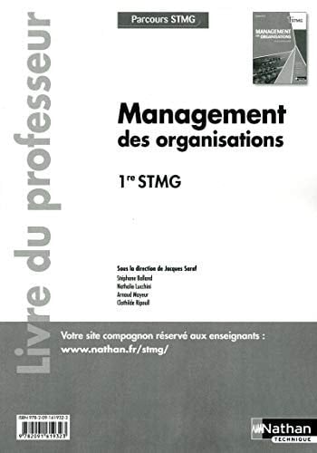 Management des organisations - 1re STMG - livre du professeur Parcours STMG