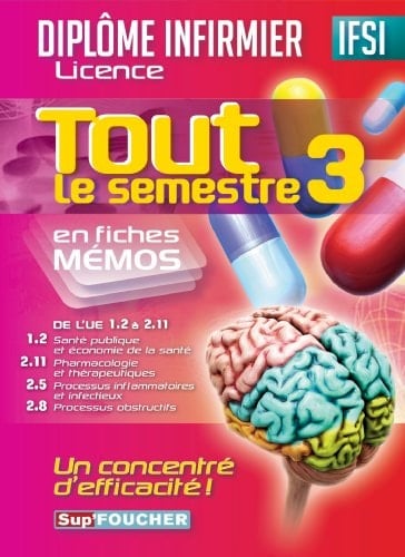 Diplôme infirmier licence IFSI tout le semestre 3 en fiches mémos
