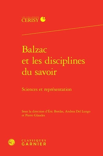 Balzac et les disciplines du savoir - sciences et représentation