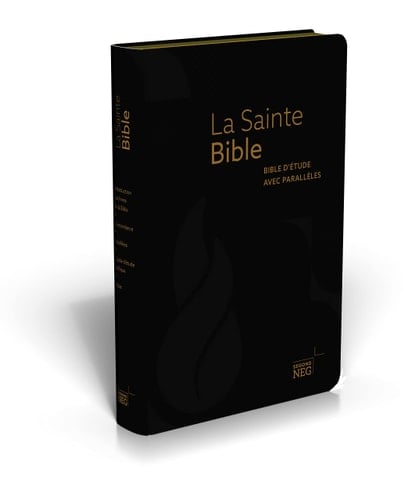 La Sainte Bible Bible d'étude avec parallèles, couverture souple, fibrocuir noir, tranche or, onglets