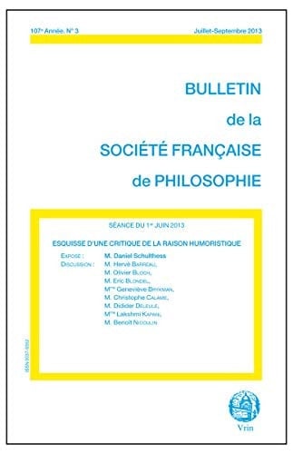 Esquisse d'une critique de la raison humoristique séance du 1er juin 2013