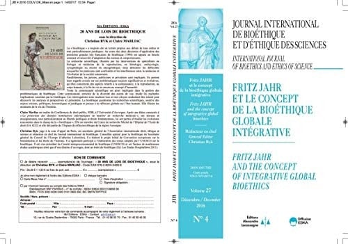 Journal International de Bioéthique Volume 27 N° 4/2016