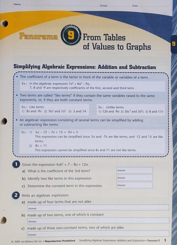 Panoramath Workbook B