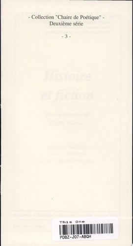Histoire et fiction