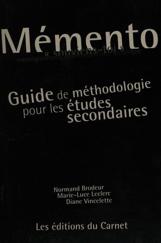 Memento Guide de Methodologie Pour les Etudes Secondaires