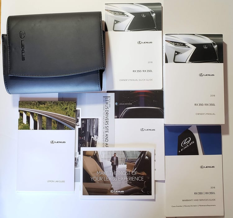 2018 Lexus RX 350 RX 350L Owners Manual 18