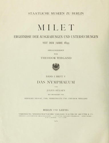 Inschriften von Milet Inschriften n. 1020 - 1580 / von Peter Herrmann ... Mit Beitr. von Denis Feissel und Peter Weiss. [Hrsg. im Auftr. des Inst. von Volkmar von Graeve]