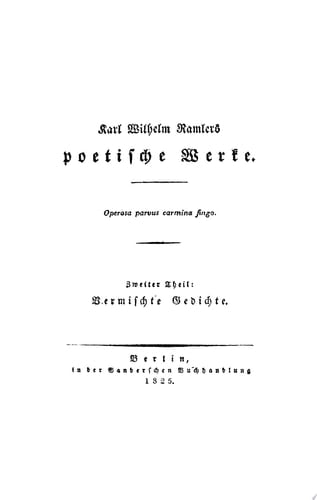 Vermischte Gedichte