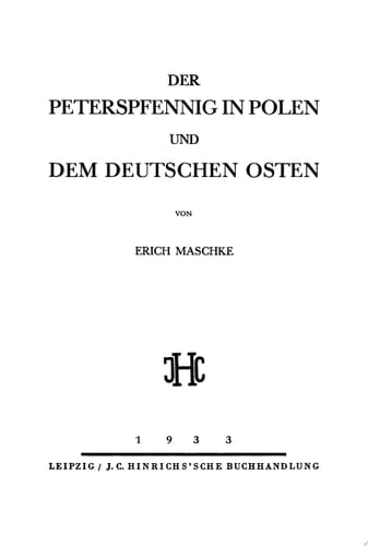 Der Peterspfennig in Polen und dem deutschen Osten