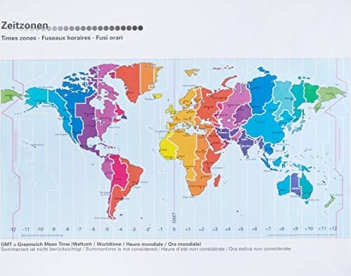 Times Zones Map Kümmerly + Frey Världskarta med tidszoner