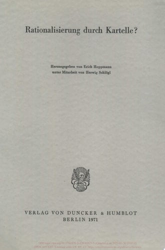 Rationalisierung durch Kartelle?
