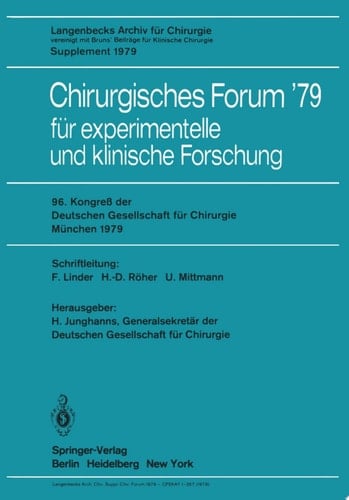Chirurgisches Forum ’79 für experimentelle und klinische Forschung