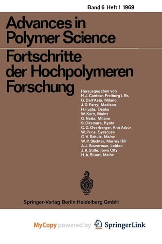 Advances in Polymer Science/Fortschritte der Hochpolymeren-Forschung