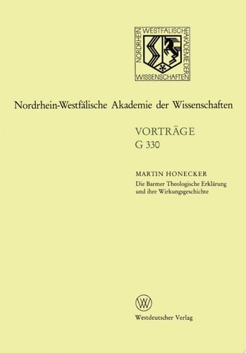 Die Barmer Theologische Erklärung und ihre Wirkungsgeschichte 374. Sitzung am 20. April 1994 in Düsseldolf