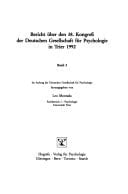 Bericht über den 38. Kongress der Deutschen Gesellschaft für Psychologie in Trier 1992