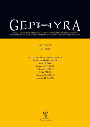 Gephyra 26, 2023 Zeitschrift Für Die Geschichte und Kulturen Des Antiken Östlichen Mittelmeerraums