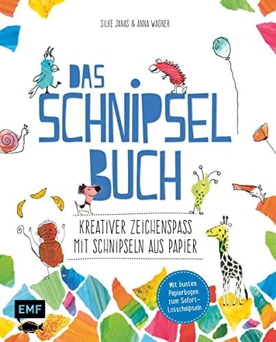 Das Schnipsel Buch mit bunten Papierbogen zum Sofort-Losschnipseln