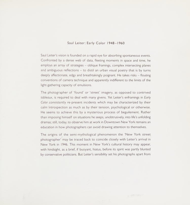Saul Leiter: Early Color
