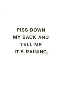 Piss Down My Back and Tell Me It's Raining