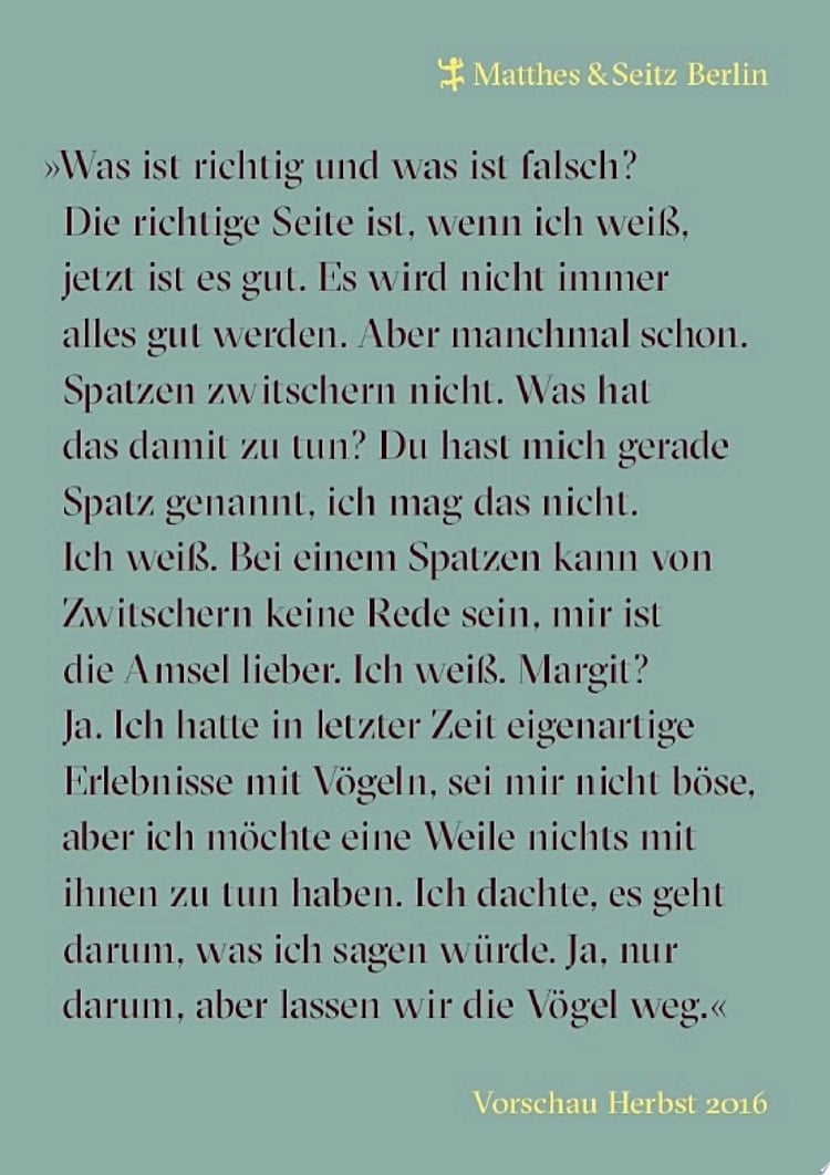 Leseproben Herbstprogramm 2016 Matthes & Seitz Berlin