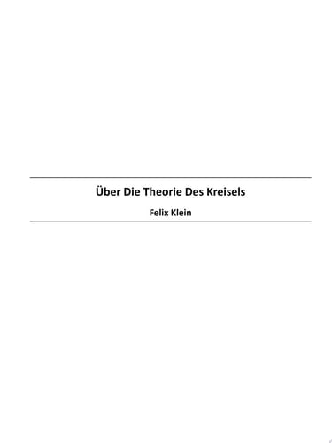 ?ber Die Theorie Des Kreisels