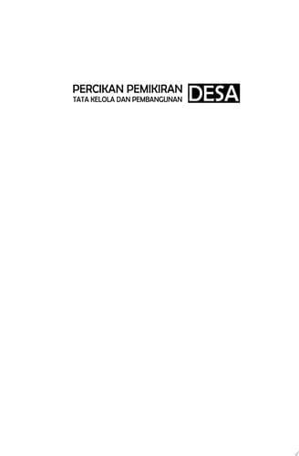Percikan pemikiran tata kelola dan pembangunan desa